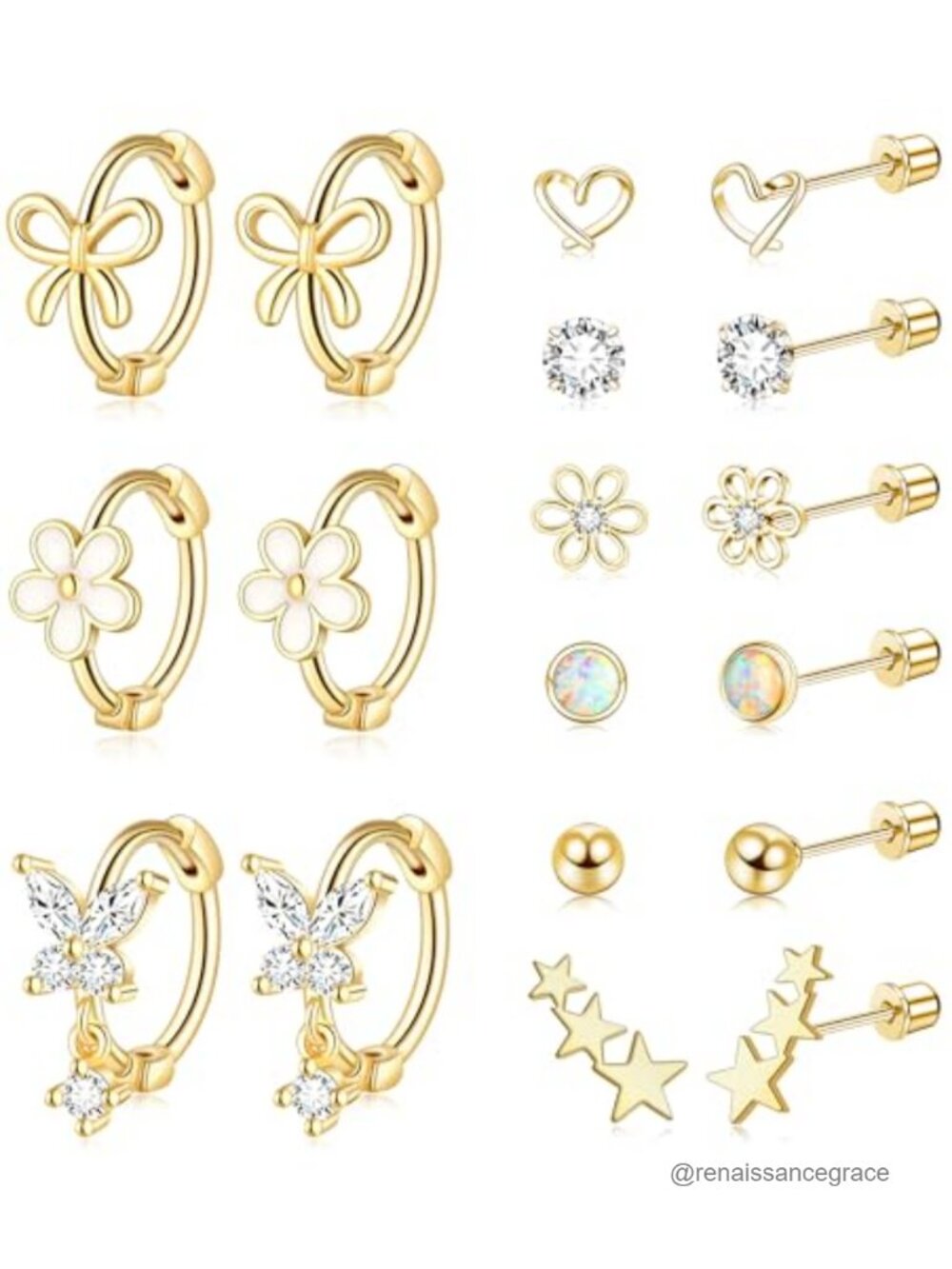 Hypoallergenic Surgical Stainless Steel Screw Back Earrings for Girls Teens